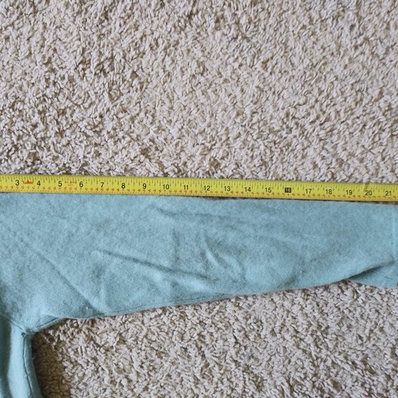 Valerie Stevens 100% 2-Ply Cashmere Turtleneck Dusty Turquoise Size L - Picture 5 of 6